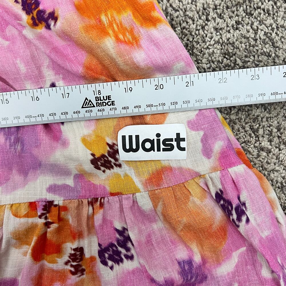 NICHOLAS Women's 8 Watercolor Celie Bassett Floral Linen Blend Resort Maxi Dress - Picture 11 of 14